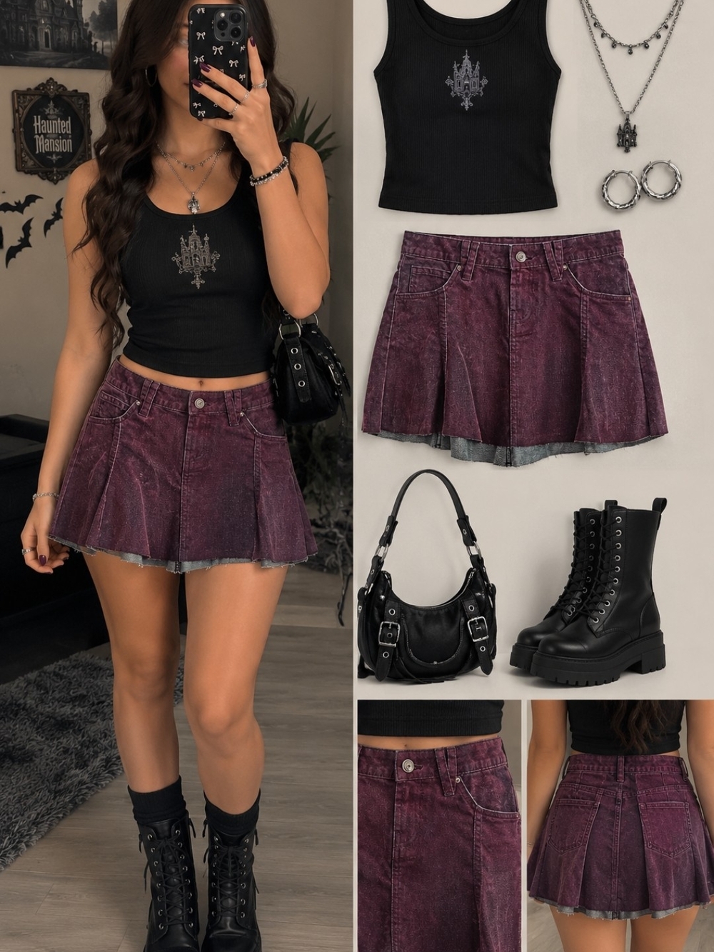 Wild fable Purple Pleated Mini Skirt - Picture 1 of 2
